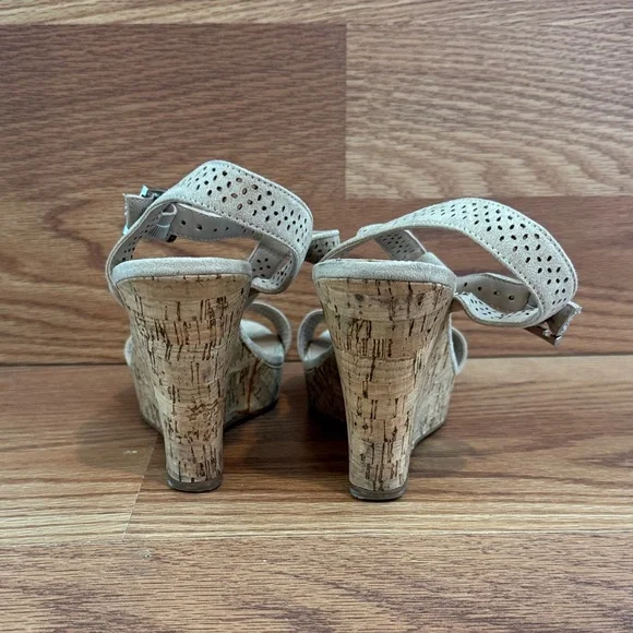 Charles By Charles David Beige Cork & Suede Wedges - Picture 5 of 5